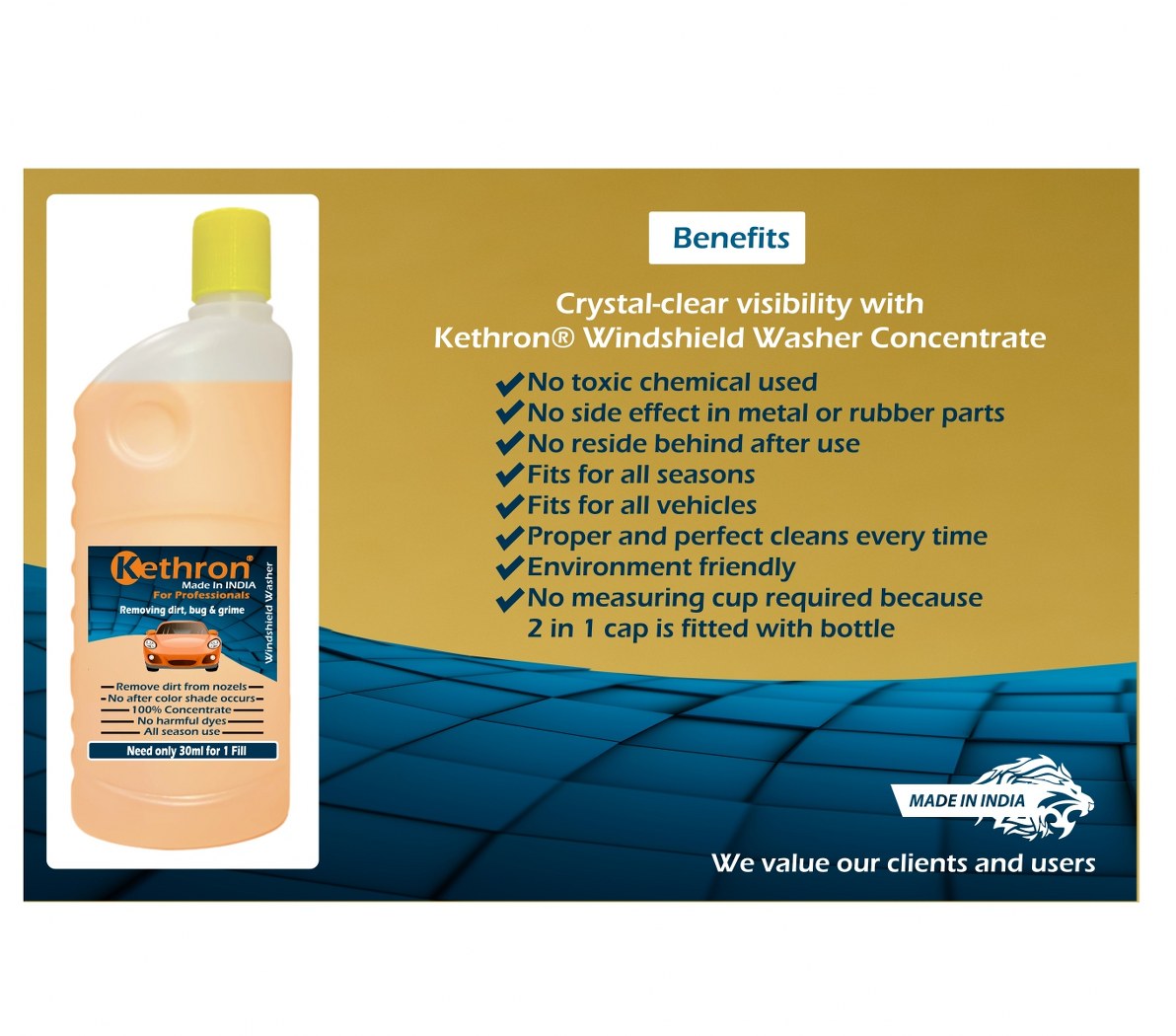 Kethron® Original Windshield Washer Concentrate 30ml Per Use